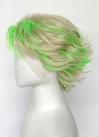 Ash Blonde Mixed Green Wavy Lace Front Synthetic Men's Wig LF8090