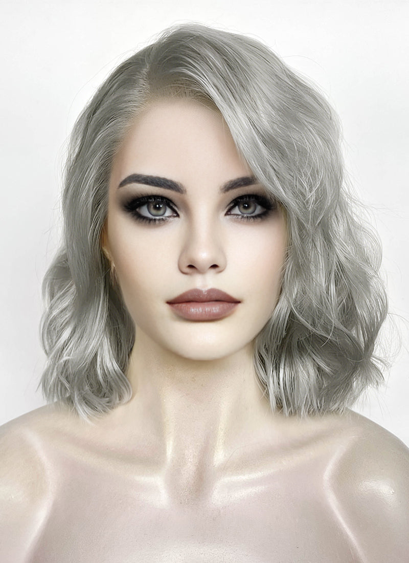 Baldur's Gate 3 Isobe Grey Wavy Lace Front Synthetic Wig LF8092