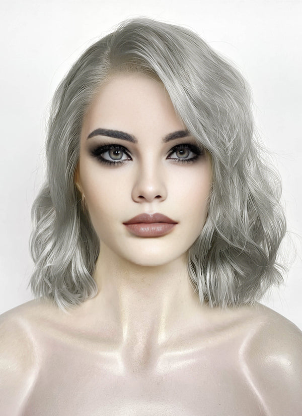 Baldur's Gate 3 Isobel Grey Wavy Lace Front Synthetic Wig LF8092