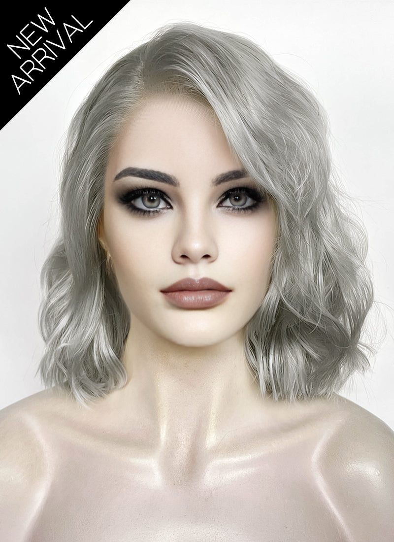 Baldur's Gate 3 Isobe Grey Wavy Lace Front Synthetic Wig LF8092