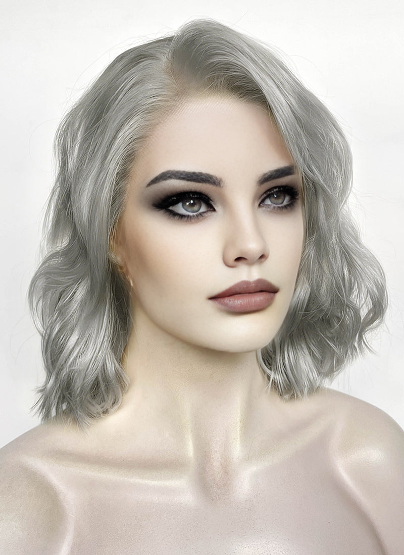 Baldur's Gate 3 Isobe Grey Wavy Lace Front Synthetic Wig LF8092