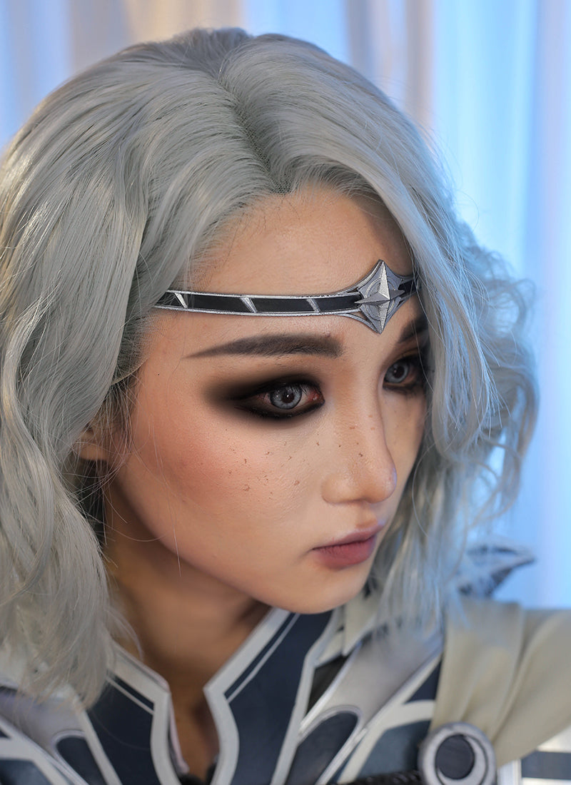 Baldur's Gate 3 Isobe Grey Wavy Lace Front Synthetic Wig LF8092