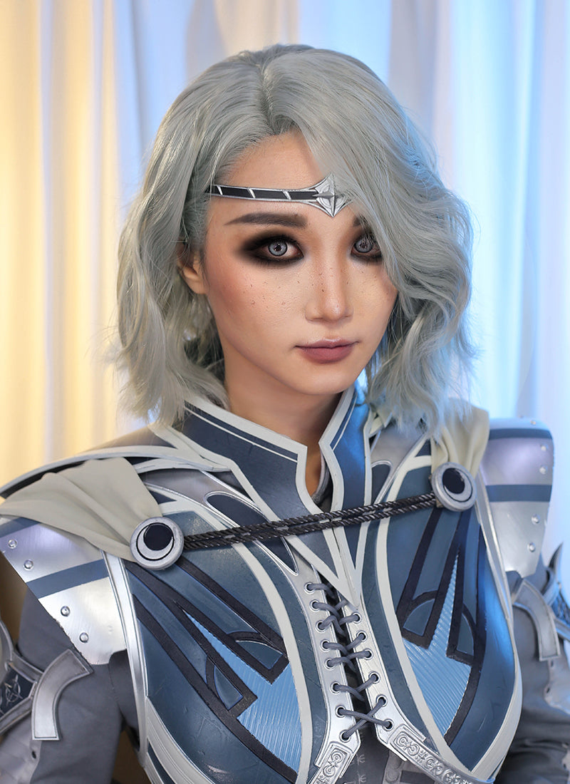 Baldur's Gate 3 Isobe Grey Wavy Lace Front Synthetic Wig LF8092