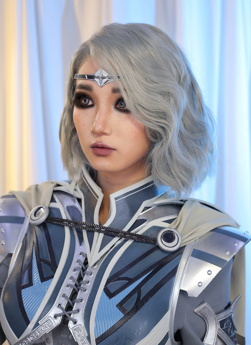 Baldur's Gate 3 Isobe Grey Wavy Lace Front Synthetic Wig LF8092