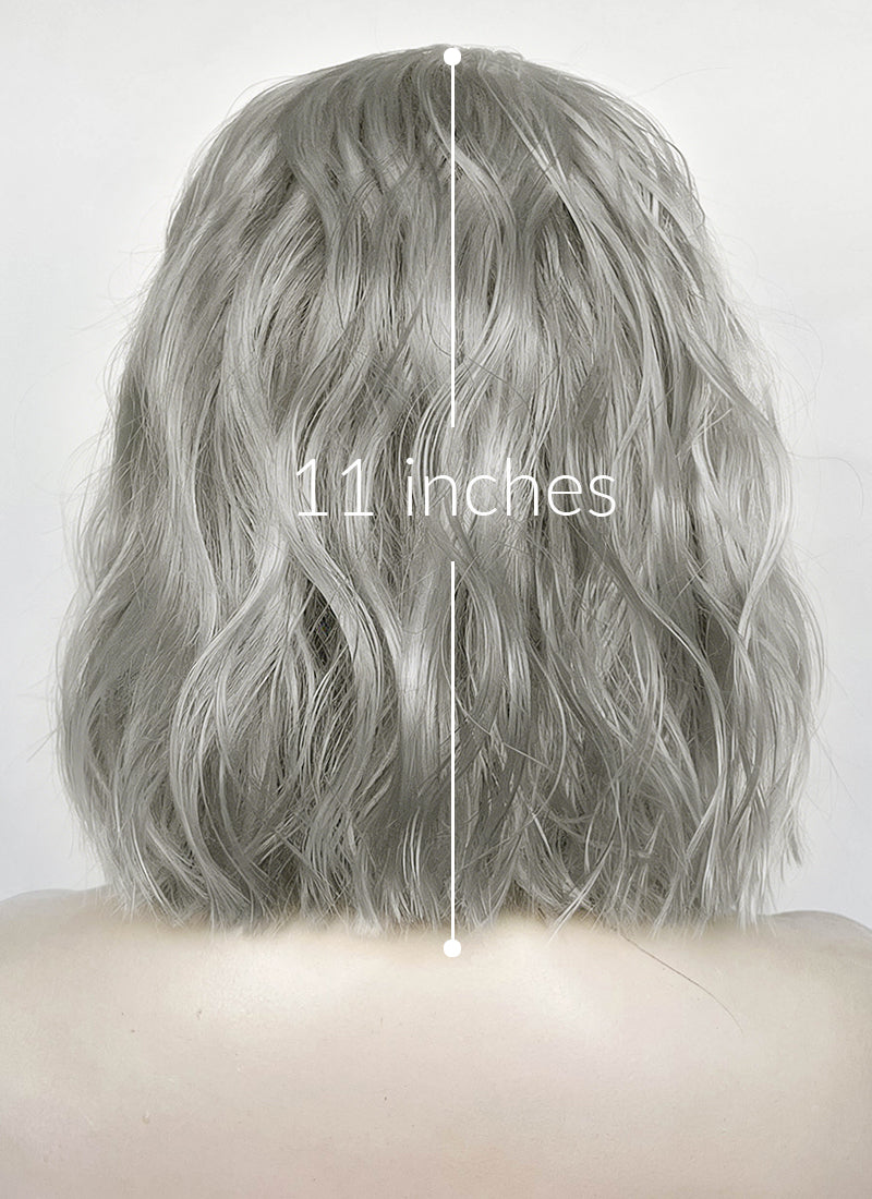 Baldur's Gate 3 Isobe Grey Wavy Lace Front Synthetic Wig LF8092