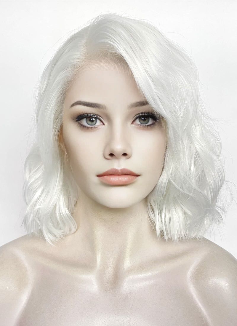 White Wavy Lace Front Synthetic Hair Wig LF8093