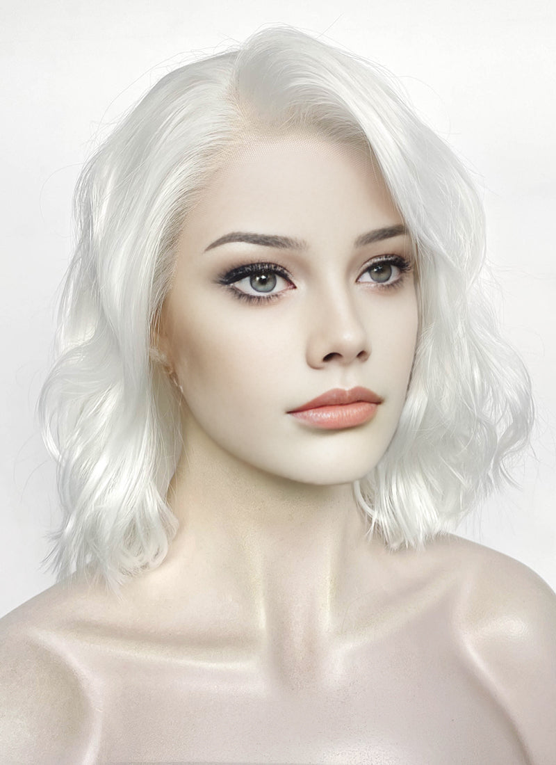 White Wavy Lace Front Synthetic Hair Wig LF8093