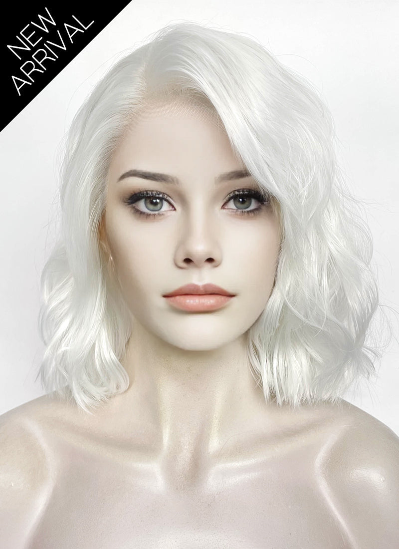 White Wavy Lace Front Synthetic Hair Wig LF8093