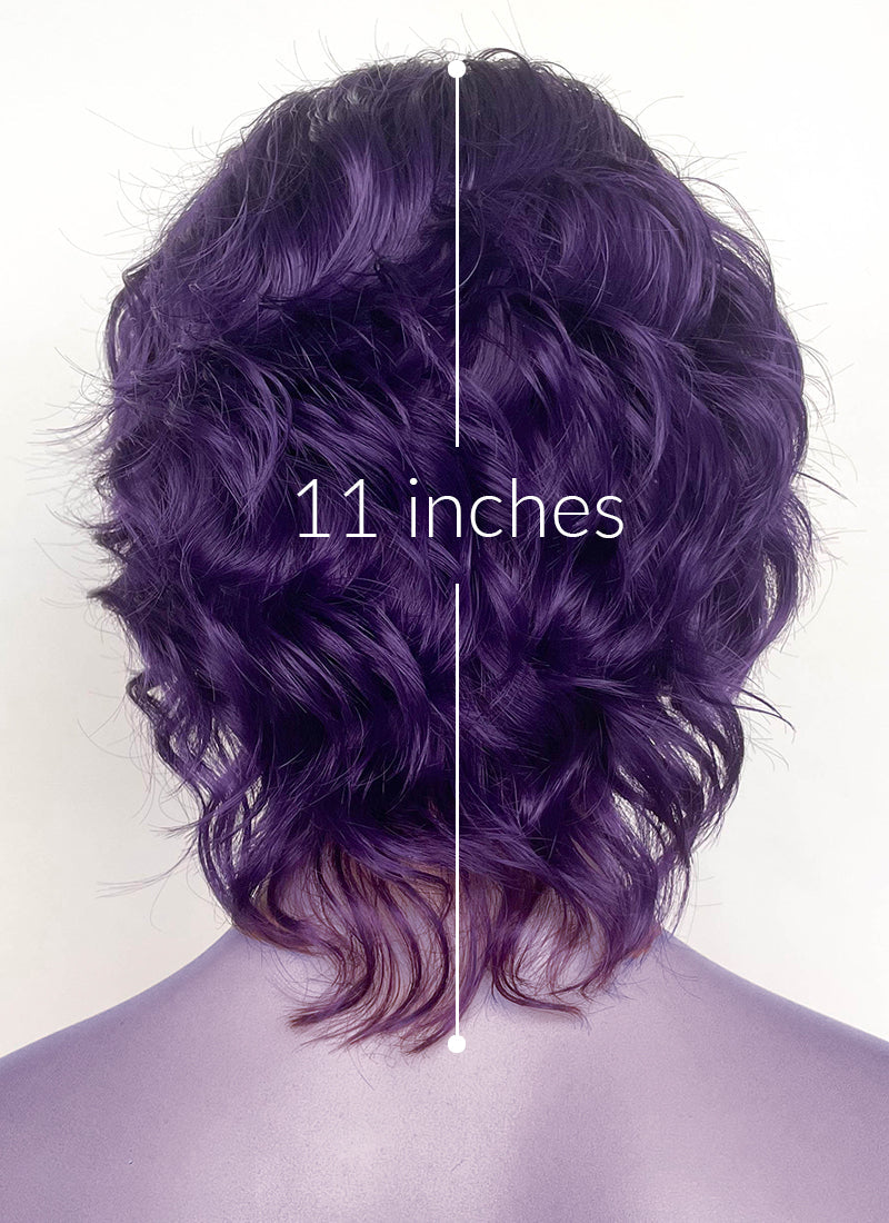 The Mighty Nein Mollymauk Tealeaf Purple Wavy Lace Front Synthetic Men's Wig LF8094