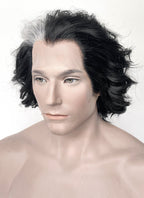 Sweeney Todd Black With Sliver Grey Wavy Lace Front Synthetic Men's Wig LF8095