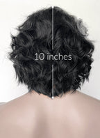 Sweeney Todd Black With Sliver Grey Wavy Lace Front Synthetic Men's Wig LF8095