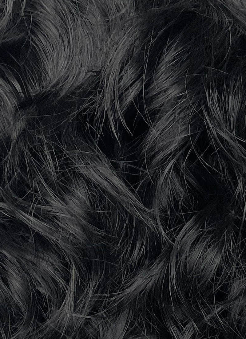 Sweeney Todd Black With Sliver Grey Wavy Lace Front Synthetic Men's Wig LF8095