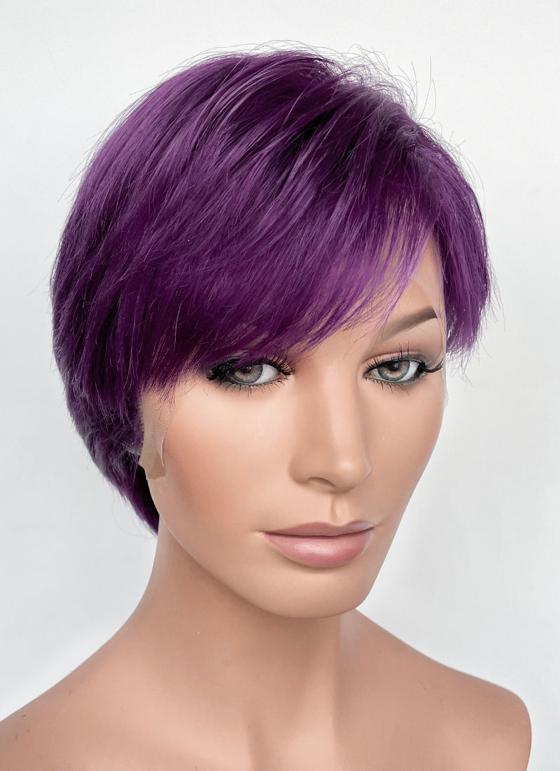 Purple Straight Lace Front Synthetic Hair Wig LF8097