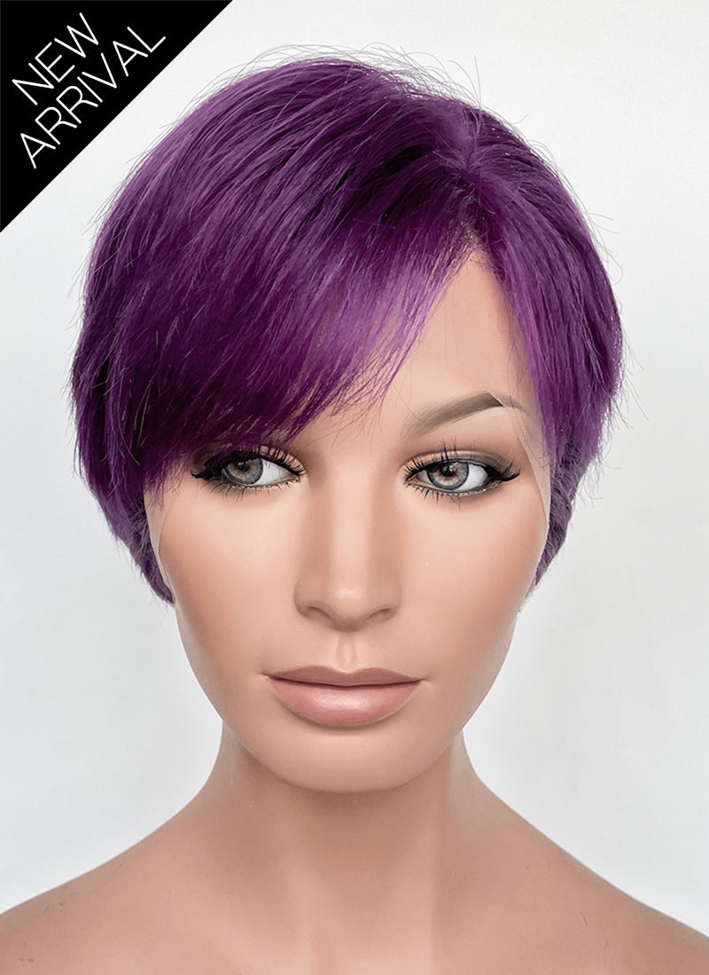 Purple Straight Lace Front Synthetic Hair Wig LF8097