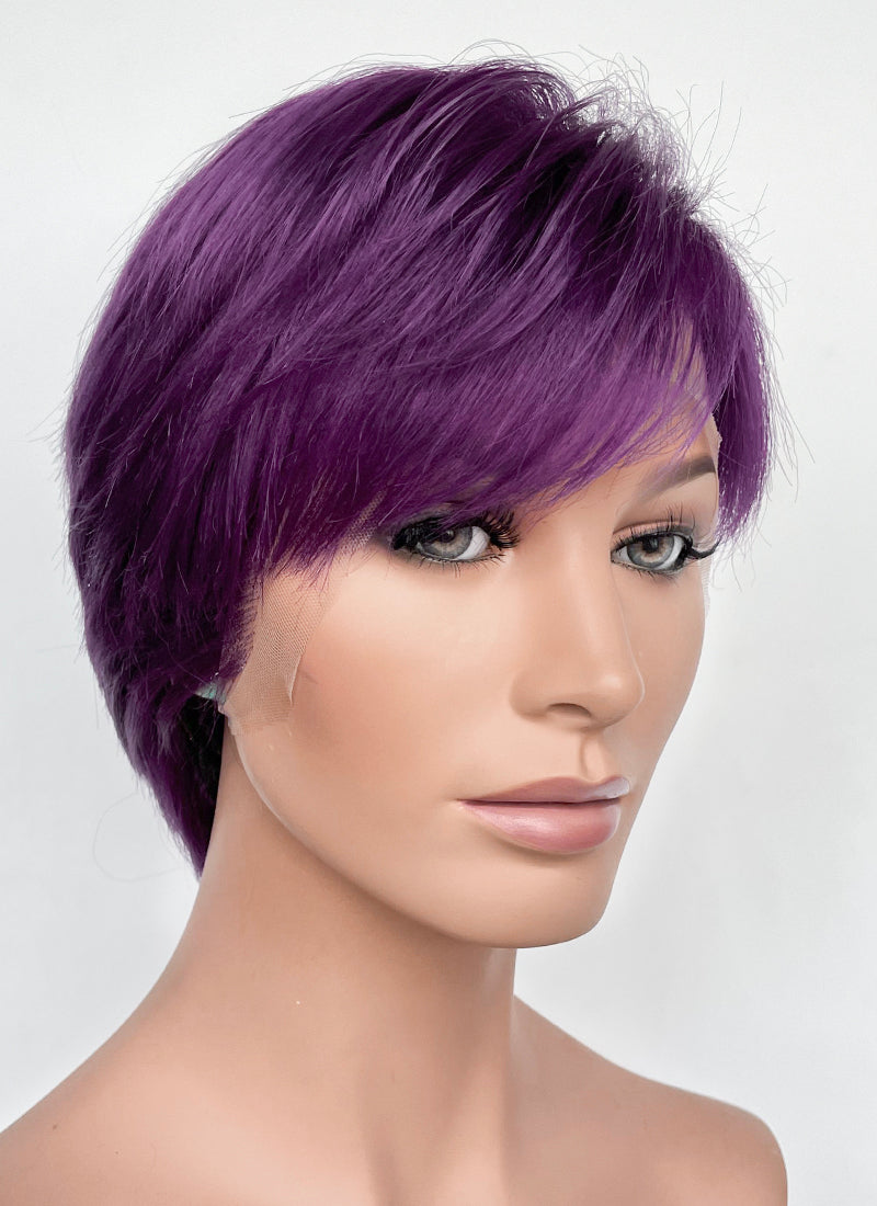 Purple Straight Lace Front Synthetic Hair Wig LF8097