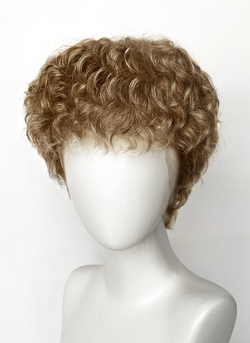Percy Jackson and the Olympians Percy Jackson Medium Blonde Curly Lace Front Synthetic Men's Wig LF8099