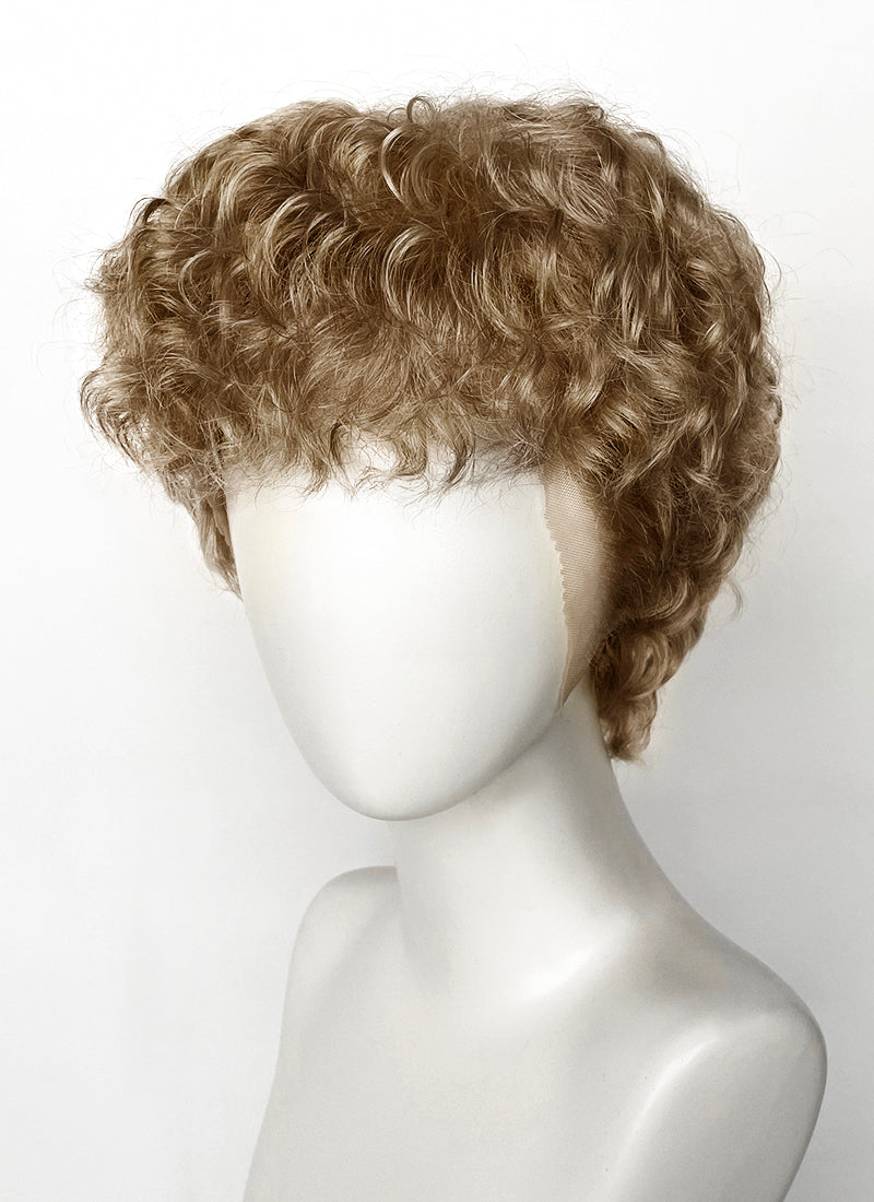 Percy Jackson and the Olympians Percy Jackson Medium Blonde Curly Lace Front Synthetic Men's Wig LF8099