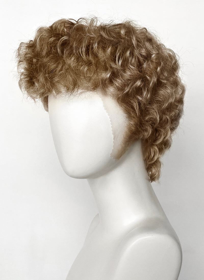 Percy Jackson and the Olympians Percy Jackson Medium Blonde Curly Lace Front Synthetic Men's Wig LF8099