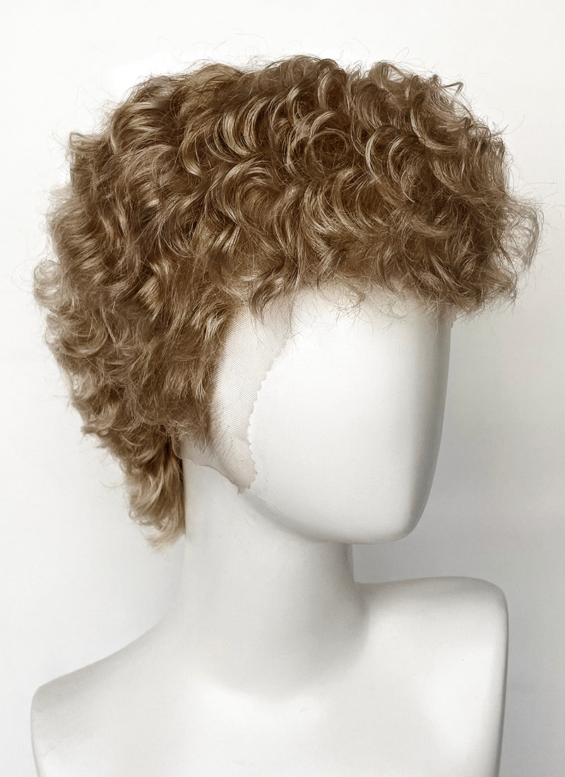 Percy Jackson and the Olympians Percy Jackson Medium Blonde Curly Lace Front Synthetic Men's Wig LF8099