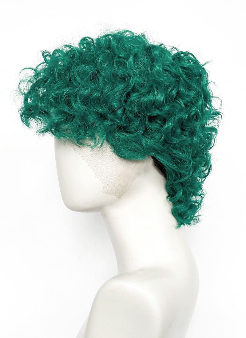 Green Curly Lace Front Synthetic Men's Wig LF8100A