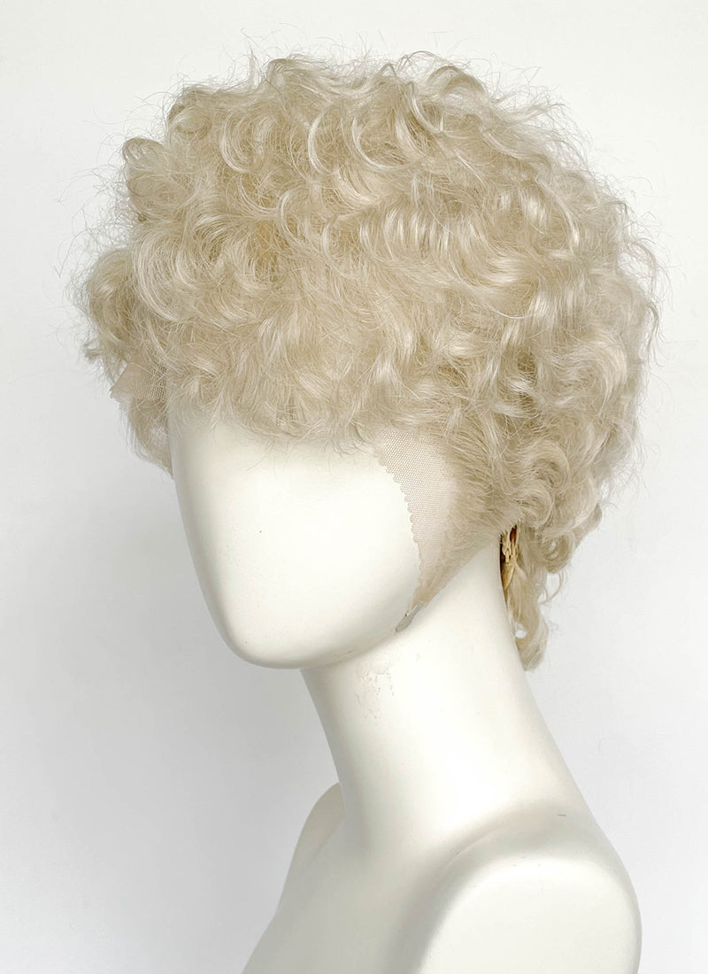 Ash Blonde Curly Lace Front Synthetic Men's Wig LF8100