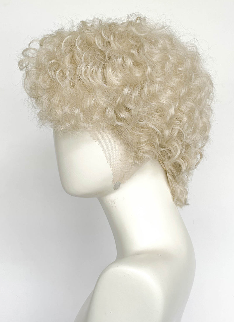 Ash Blonde Curly Lace Front Synthetic Men's Wig LF8100