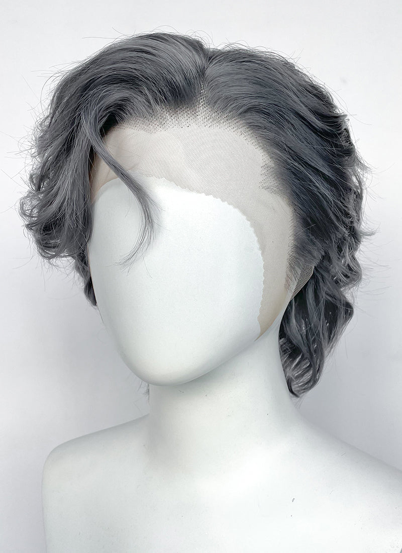 Clair Obscur: Expedition 33 Renoir Charcoal Grey Wavy Lace Front Synthetic Men's Wig LF8102