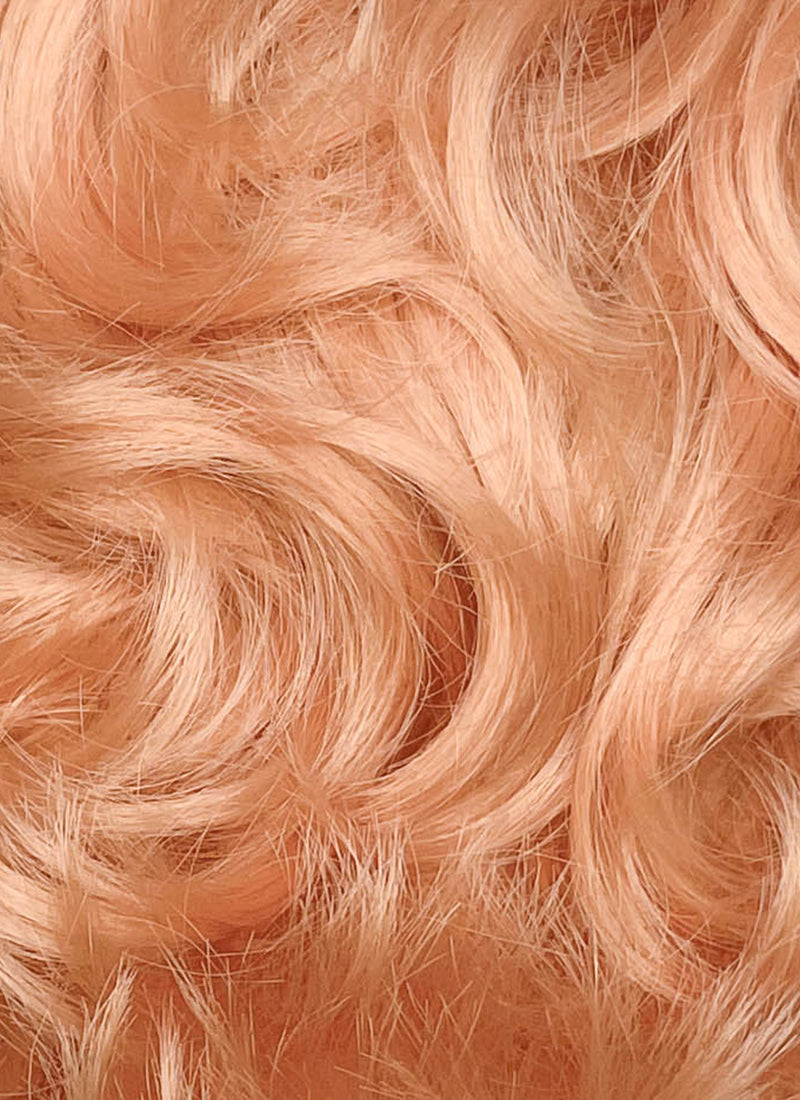 Pastel Orange Wavy Bob Lace Front Synthetic Wig LF8107