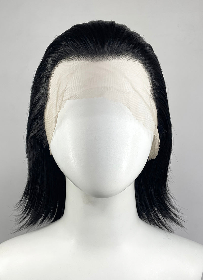 One Piece Crocodile Black Straight Lace Front Synthetic Men's Wig LF8109