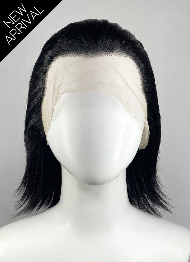 One Piece Crocodile Black Straight Lace Front Synthetic Men's Wig LF8109