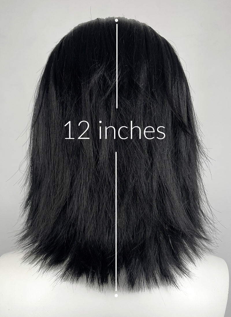 One Piece Crocodile Black Straight Lace Front Synthetic Men's Wig LF8109