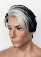 Critical Role Fjord Black And White Straight Lace Front Synthetic Men's Wig LF8110
