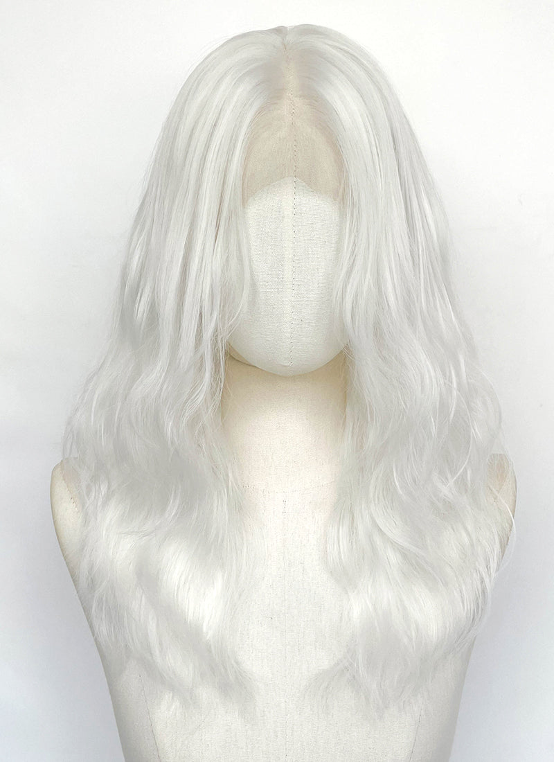 Resident Evil Selena Corey/Zombie Singer White Wavy Lace Front Synthetic Hair Wig LF8112