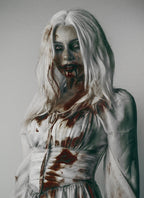 Resident Evil Selena Corey/Zombie Singer White Wavy Lace Front Synthetic Hair Wig LF8112