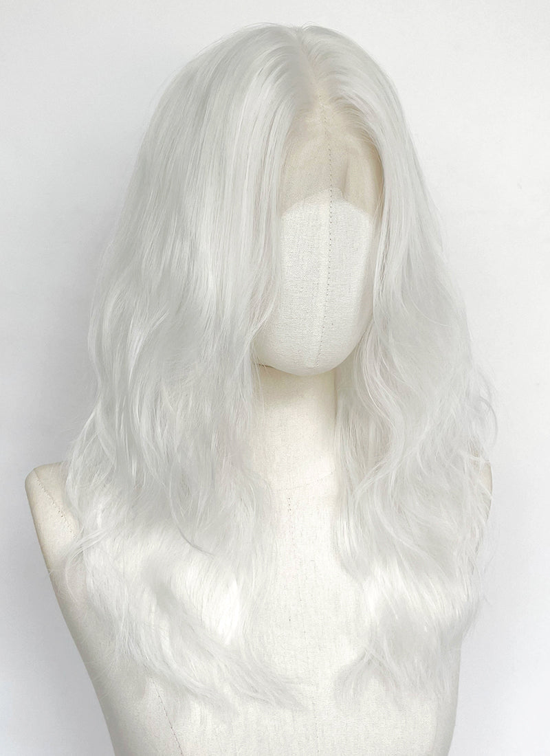 Resident Evil Selena Corey/Zombie Singer White Wavy Lace Front Synthetic Hair Wig LF8112