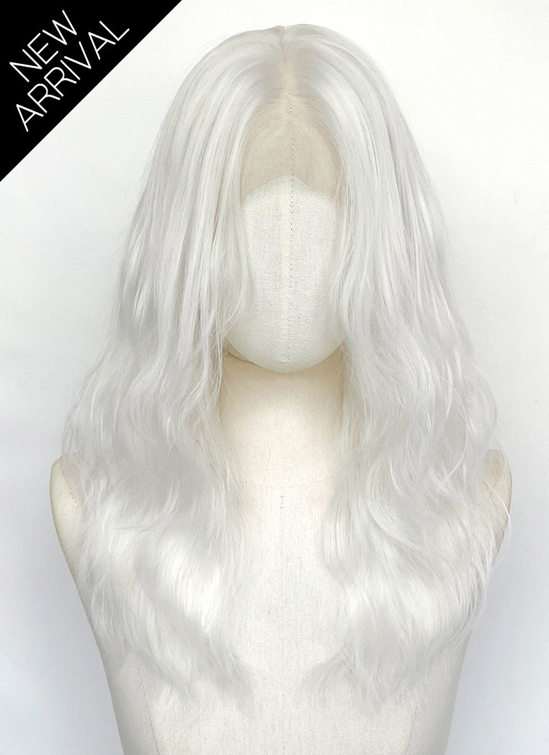 Resident Evil Selena Corey/Zombie Singer White Wavy Lace Front Synthetic Hair Wig LF8112