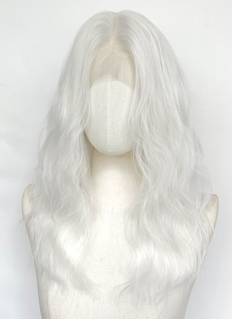 Resident Evil Selena Corey/Zombie Singer White Wavy Lace Front Synthetic Hair Wig LF8112