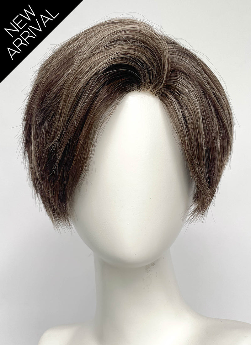 Resident Evil Requiem Leon S. Kennedy Brunette Blonde Straight Lace Front Synthetic Men's Wig LF8116