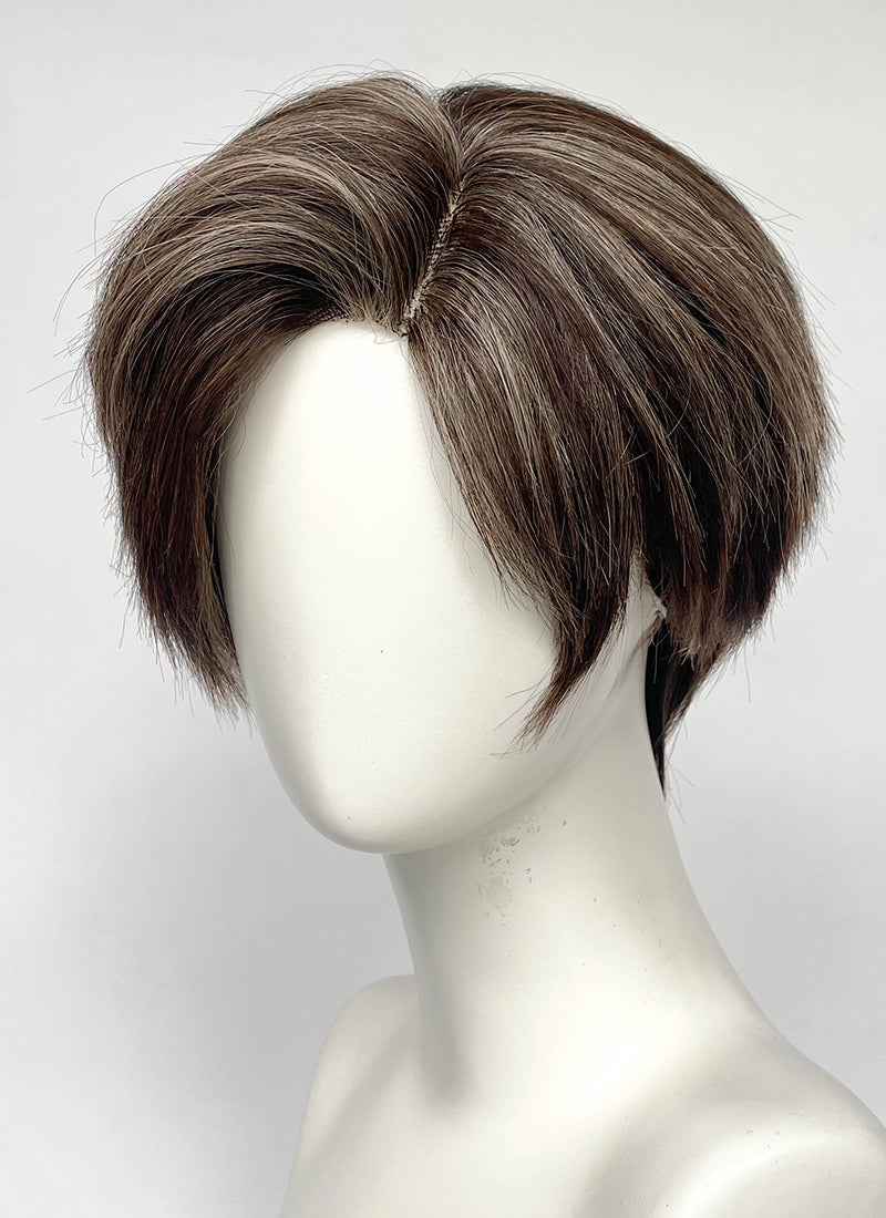 Resident Evil Requiem Leon S. Kennedy Brunette Blonde Straight Lace Front Synthetic Men's Wig LF8116