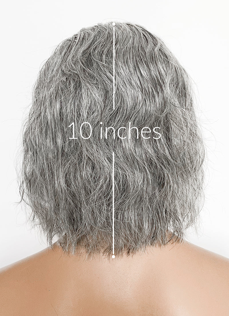 Resident Evil Lord Heisenberg Grey Mixed Black Wavy Lace Front Synthetic Men's Wig LF8120