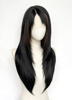 Final Fantasy VIII Rinoa Heartilly Straight Black Mixed Brown Lace Front Synthetic Wig LF8122