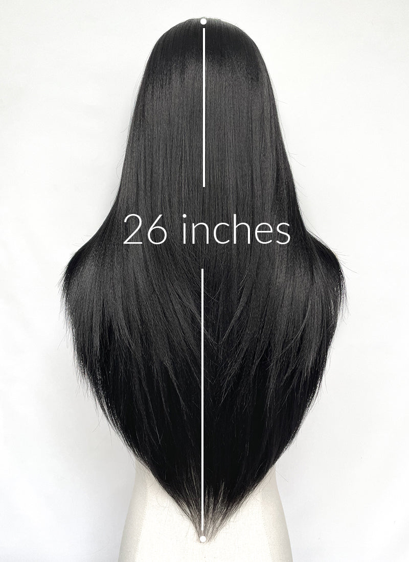 Final Fantasy VIII Rinoa Heartilly Straight Black Mixed Brown Lace Front Synthetic Wig LF8122