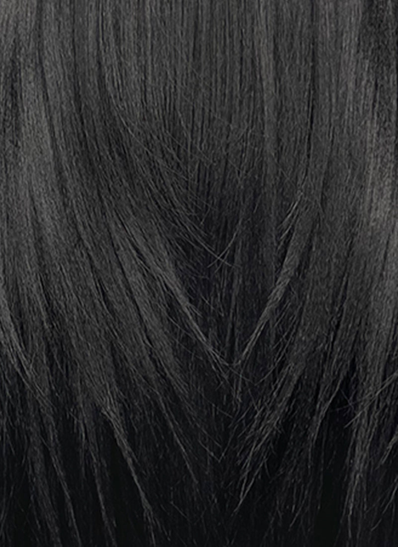 Final Fantasy VIII Rinoa Heartilly Straight Black Mixed Brown Lace Front Synthetic Wig LF8122