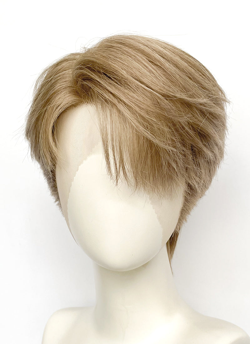 Medium Blonde Straight Lace Front Synthetic Men's Wig LF8124