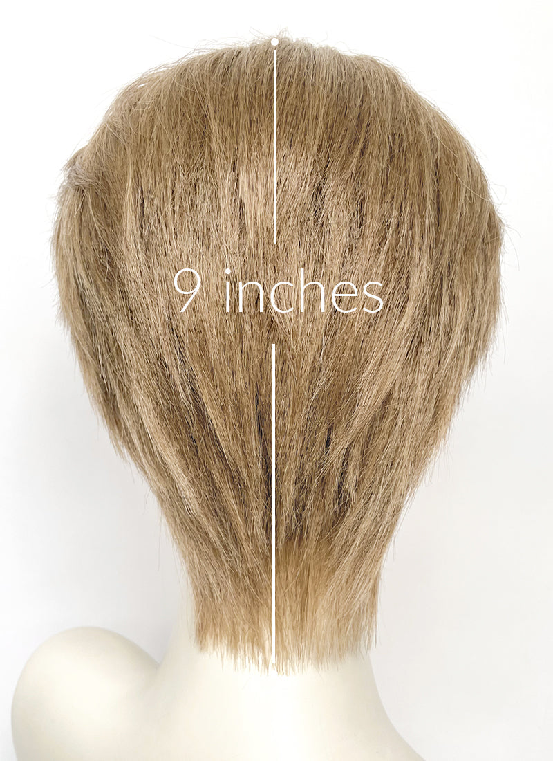 Medium Blonde Straight Lace Front Synthetic Men's Wig LF8124