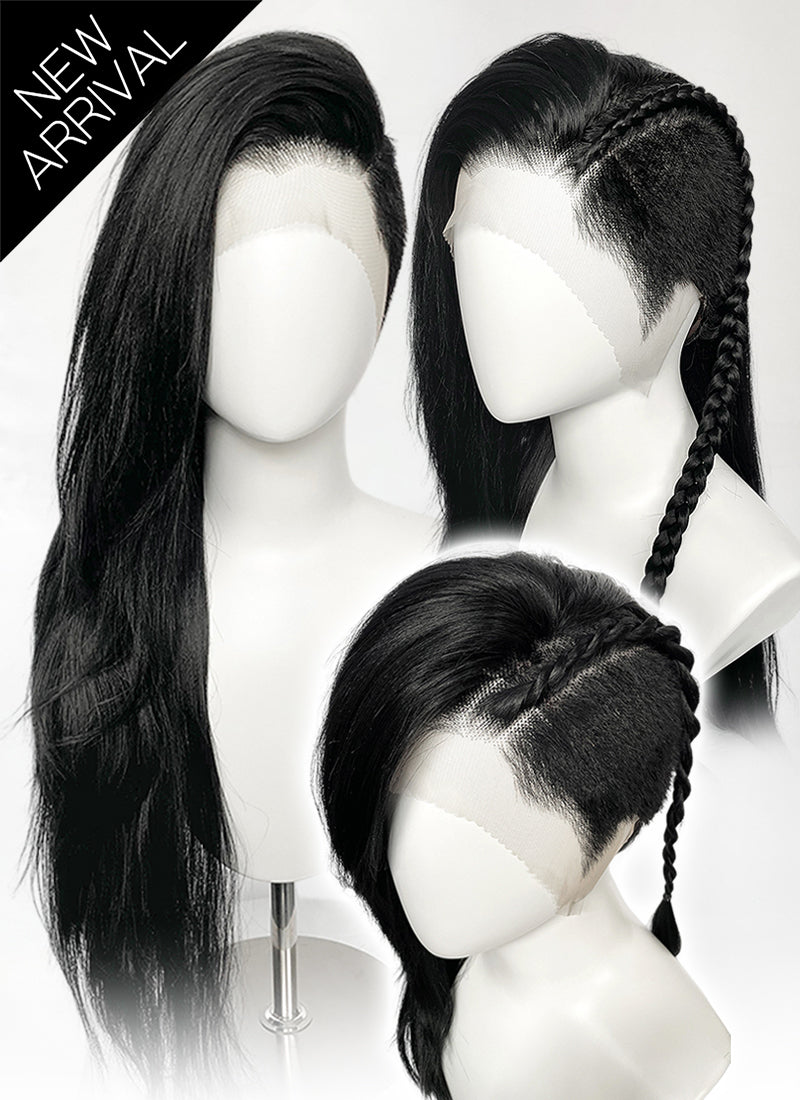 Long Lace Front Wig with Shaved Side - 3 Styles Available | Multiple Colors | Free 2 Wig Caps Included LF8126
