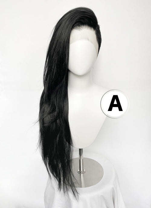 Long Lace Front Wig with Shaved Side - 3 Styles Available | Multiple Colors | Free 2 Wig Caps Included LF8126