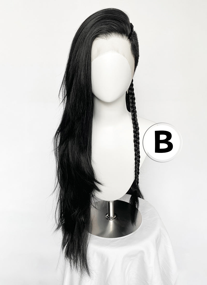 Long Lace Front Wig with Shaved Side - 3 Styles Available | Multiple Colors | Free 2 Wig Caps Included LF8126