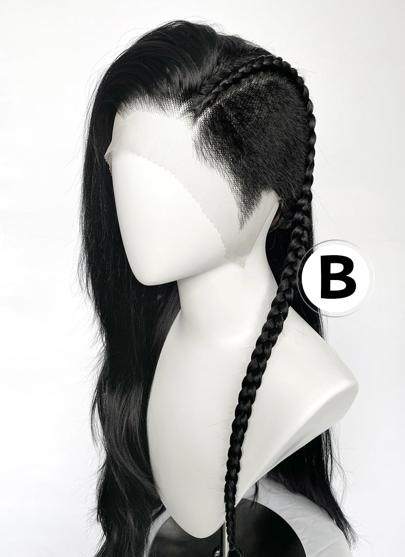 Long Lace Front Wig with Shaved Side - 3 Styles Available | Multiple Colors | Free 2 Wig Caps Included LF8126