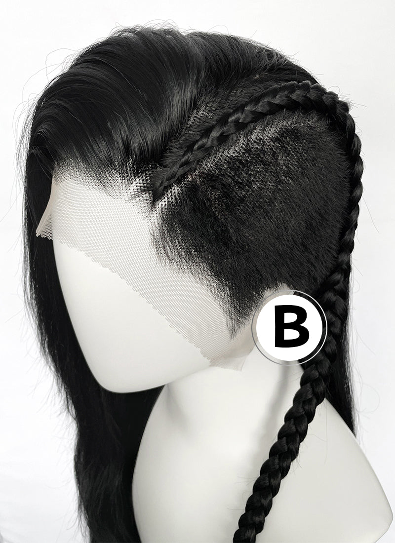 Long Lace Front Wig with Shaved Side - 3 Styles Available | Multiple Colors | Free 2 Wig Caps Included LF8126